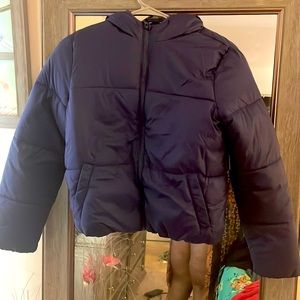 Navy blue puff jacket
